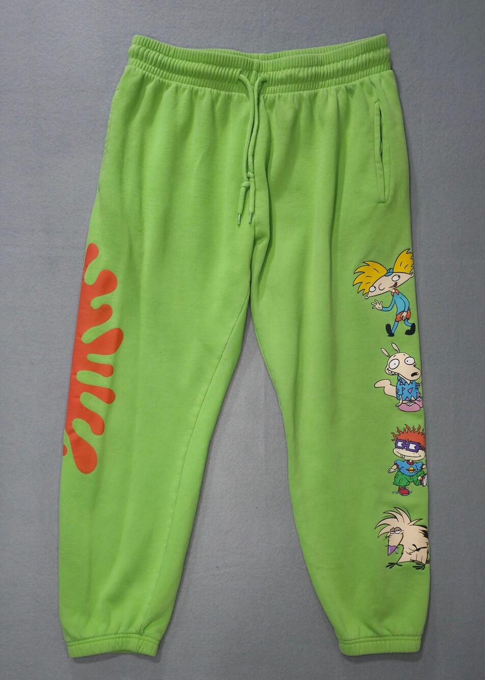 Nickelodeon Multi-Character Graphics Green Fleece Sweatpants - Size M